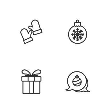 Hediye eldiveni ve ikon çizgisi oluşturun. Vektör.