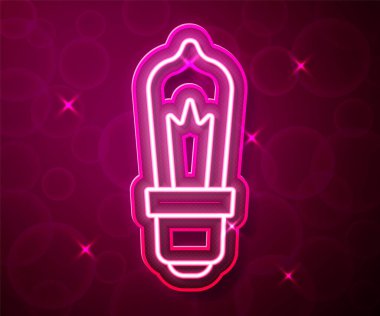 Glowing neon line Light bulb with concept of idea icon isolated on red background. Energy and idea symbol. Inspiration concept. Vector.
