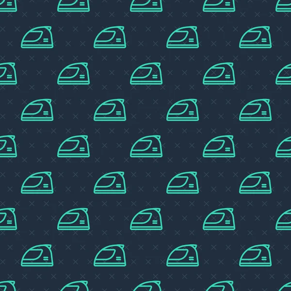 Yeşil çizgi yarış başlığı simgesi mavi arka planda kusursuz desen izole edildi. Vektör.