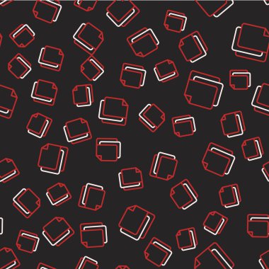 Satır Dosya simgesi siyah arkaplanda izole edilmiş kusursuz desen. Kontrol listesi simgesi. İş konsepti. Vektör.