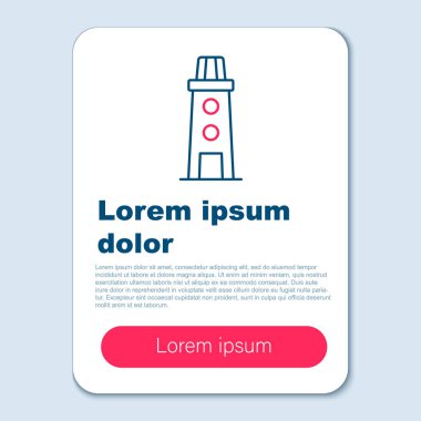 Deniz feneri çizgisi simgesi gri arkaplanda izole edildi. Renkli taslak konsepti. Vektör.