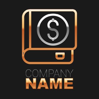 Satır Finans kitabı simgesi siyah arkaplanda izole edildi. Renkli taslak konsepti. Vektör.