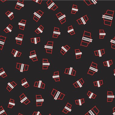 Yağ depolama simgesi siyah arkaplanda izole edilmiş. Petrol ve gaz endüstrisi için gemi deposu. Petrol tankı teknoloji istasyonu. Vektör.