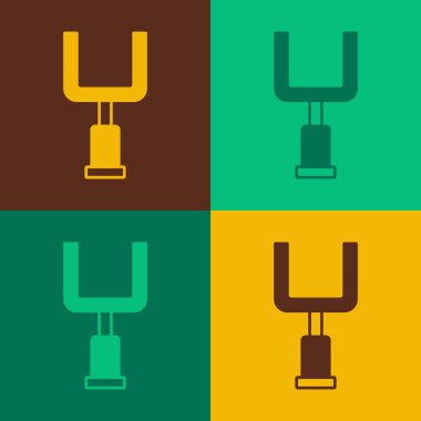 Pop art American football goal post icon isolated on color background. Vector.