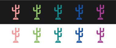 Siyah ve beyaz arkaplandaki Coat stand simgesini ayır. Vektör.