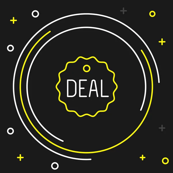 Line Deal Icon Isolated Black Background Colorful Outline Concept Vector — ストックベクタ
