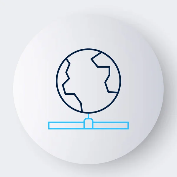 Ligne Technologie Globale Icône Réseau Social Isolé Sur Fond Blanc — Image vectorielle