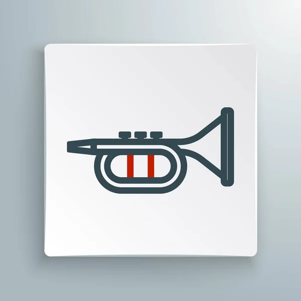 Icona Line Trumpet Isolata Sfondo Bianco Strumento Musicale Concetto Contorno — Vettoriale Stock