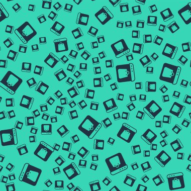 Ekran simgesinde Siyah Çevrimiçi alışveriş yeşil arkaplanda izole edilmiş pürüzsüz desen. Konsept e-ticaret, e-ticaret, online iş pazarlama. Vektör.