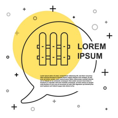 Siyah çizgili bahçe çitleri beyaz arka planda izole edilmiş ahşap ikon. Rastgele dinamik şekiller. Vektör.