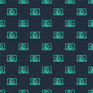 Yeşil çizgi yarış başlığı simgesi mavi arka planda kusursuz desen izole edildi. Olağanüstü bir spor. Spor malzemeleri. Vektör.