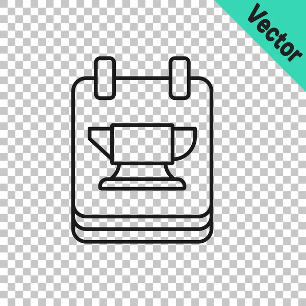 Black Line Blacksmith Anvil Tool Icon Isolated Transparent Background Metal — Stockvektor