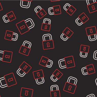 Satır Kilidi simgesi siyah arkaplanda izole edilmiş. Asma kilit işareti. Güvenlik, güvenlik, koruma, gizlilik kavramı. Vektör