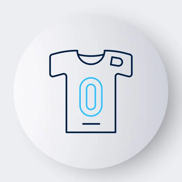 Line Football Jersey Shirt Icon Isolated White Background Colorful Outline — Stock Vector