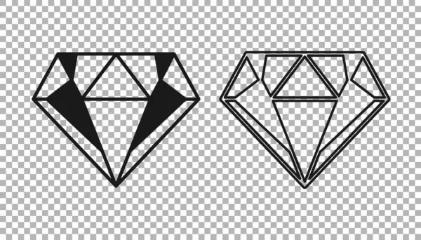 Black Diamond Symbol Isoliert Auf Transparentem Hintergrund Schmuck Symbol Edelstein — Stockvektor