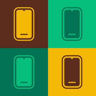 Pop Art Smartphone, renkli arka planda izole edilmiş cep telefonu simgesi. Vektör