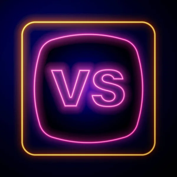 Gloeiende Neon Battle Icon Geïsoleerd Zwarte Achtergrond Wedstrijd Tegen Wedstrijdspel — Stockvector