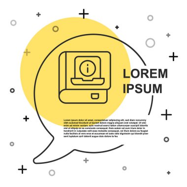 Siyah çizgi Kullanıcı elle simgesi beyaz arkaplanda izole edildi. Kullanıcı rehberi kitabı. Talimat işareti. Kullanmadan önce oku. Rastgele dinamik şekiller. Vektör