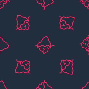 Kırmızı çizgi buzdağı simgesi siyah arkaplanda izole edilmiş. Vektör