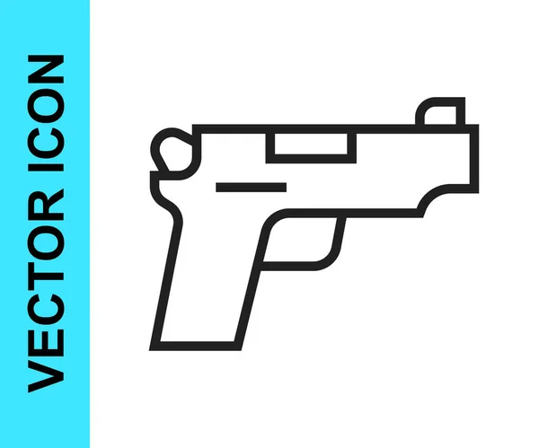 Schwarze Linie Pistole Oder Pistole Symbol Isoliert Auf Weißem Hintergrund — Stockvektor