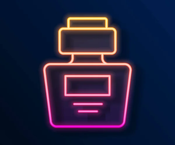 Gloeiende Neon Lijn Parfum Icoon Geïsoleerd Zwarte Achtergrond Vector — Stockvector