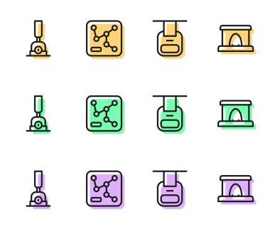 Demiryolu haritasını ve tünel simgesini değiştirmek için Cable Car Arrow hattını ayarlayın. Vektör.
