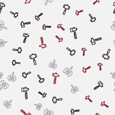 Balyoz Balyoz Ortaçağ kutup baltasını kusursuz bir şekilde yerleştirin. Vektör.