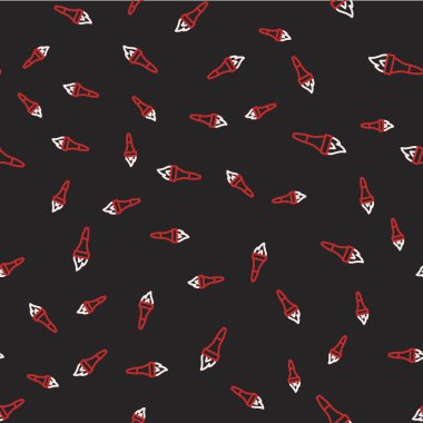 Line Torch alev simgesi siyah arkaplanda izole edilmiş pürüzsüz desen. Sembol ateşi sıcak, alev gücü, alev ve ısı. Vektör.