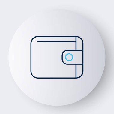 Çizgi Cüzdan simgesi beyaz arkaplanda izole edildi. Çanta ikonu. Nakit tasarruf sembolü. Renkli taslak konsepti. Vektör.