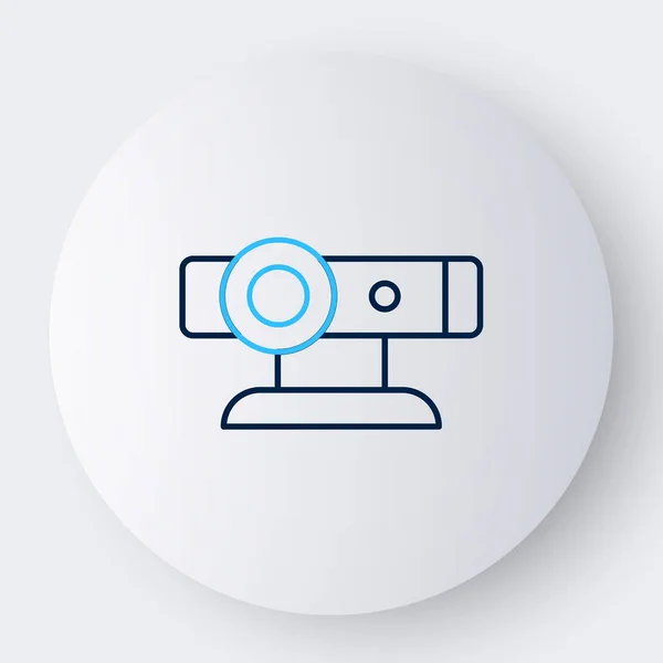 Ligne Icône Caméra Web Isolé Sur Fond Blanc Caméra Chat — Image vectorielle