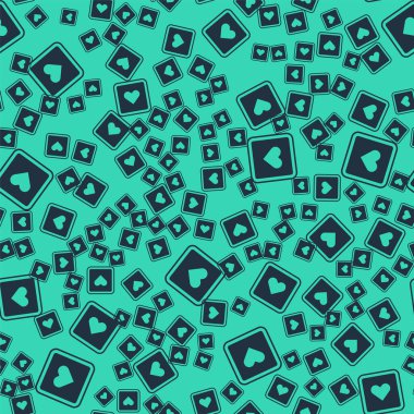 Siyah kalp ikonu gibi yeşil arka planda izole edilmiş pürüzsüz desen. Karşıt Bildirim Simgesi. Insta 'yı takip et. Vektör.