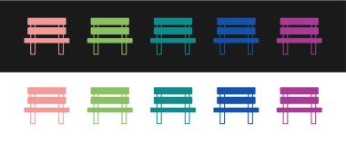 Bench simgesini siyah beyaz arkaplanda izole et. Vektör.
