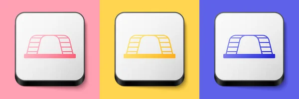 Ikona Isometric Monkey Bar Izolované Růžovém Žlutém Modrém Pozadí Tlačítko — Stockový vektor