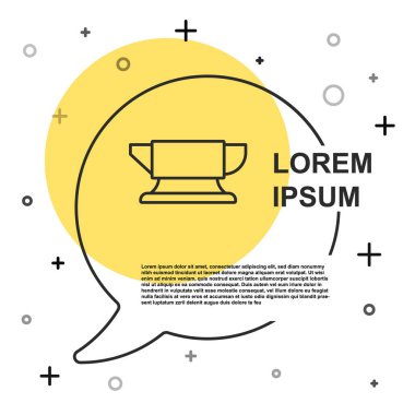 Siyah çizgi demirci örs aracı simgesi beyaz arkaplanda izole edildi. Metal dövmesi. Kalpazanlık aleti. Rastgele dinamik şekiller. Vektör.