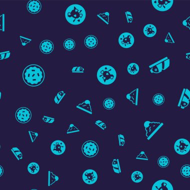 Ev yapımı turta balığını dilimlenmiş Kung Pao tavuğu ve pirinci kusursuz desenli kaseye koy. Vektör.