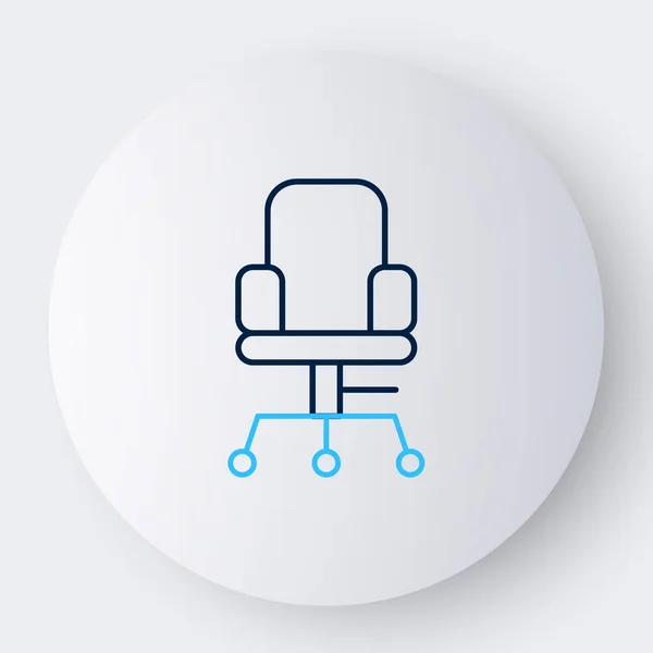 Line Office Chaise Icône Isolée Sur Fond Blanc Concept Contour — Image vectorielle