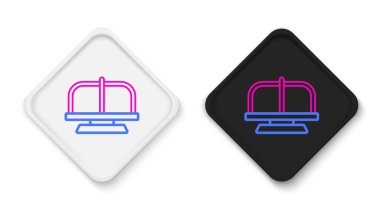 Çizgi Çekim Atlıkarınca simgesi beyaz arkaplanda izole edildi. Eğlence parkı. Çocuklar için eğlence parkı, eğlence parkı. Renkli taslak konsepti. Vektör.