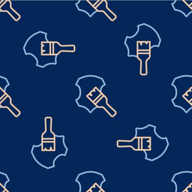 Deri çizgi simgesi mavi arkaplanda izole edilmiş kusursuz desen. Vektör.