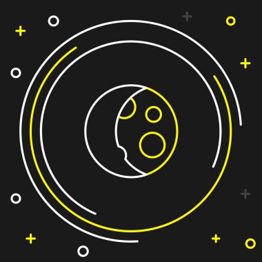 Line Moon phases icon isolated on black background. Colorful outline concept. Vector.