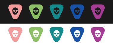 Gitar seçimi simgesini siyah ve beyaz arkaplanda izole et. Müzik aleti. Vektör.