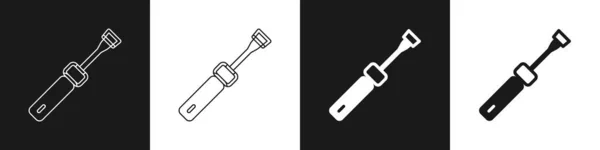 Set Icono Del Destornillador Aislado Sobre Fondo Blanco Negro Símbolo — Vector de stock