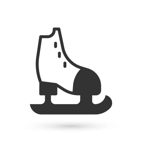 Ícone Patins Cinza Isolado Fundo Branco Ícone Sapatos Patinação Gelo —  Vetores de Stock