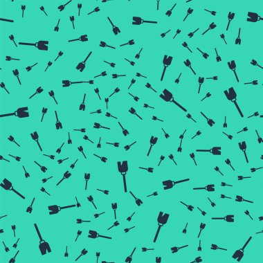 Kara Cadıların süpürge ikonu yeşil arka planda kusursuz desen izole etti. Mutlu Cadılar Bayramı Partisi. Vektör.