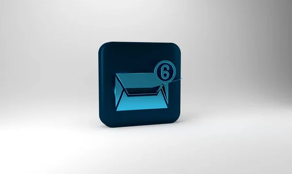 Blue Mail Mail Icon Isolated Grey Background Envelope Symbol Mail — 스톡 사진