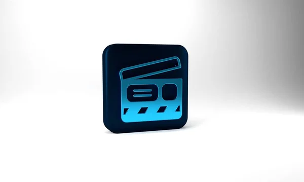 Blue Movie Clapper Icon Isolated Grey Background Film Clapper Board — Stockfoto