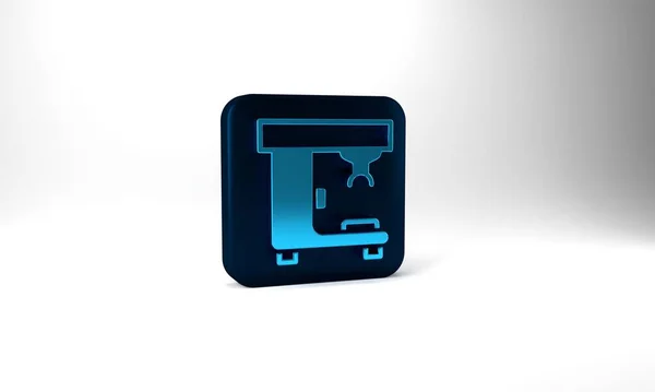 Blue Coffee Machine Icon Isolated Grey Background Blue Square Button — Stockfoto