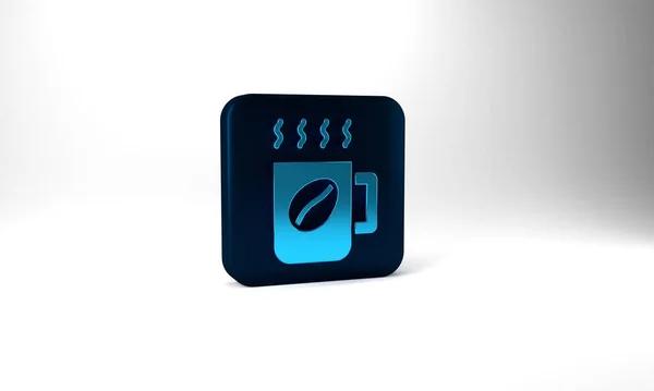 Blue Coffee Cup Icon Isolated Grey Background Tea Cup Hot — Stock Photo, Image