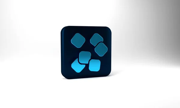 Blue Sugar Cubes Icon Isolated Grey Background Sweet Nutritious Tasty — Fotografia de Stock