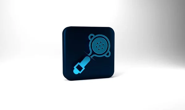 Blue Coffee Filter Holder Icon Isolated Grey Background Blue Square — 图库照片