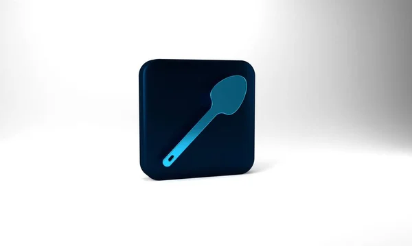 Blue Teaspoon Icon Isolated Grey Background Cooking Utensil Cutlery Sign — Fotografia de Stock